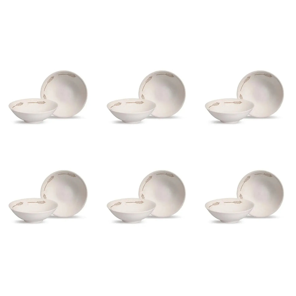 Jogo 6 Bowls Cerâmica Decorado Rendeira By Aurora 300ml Alleanza