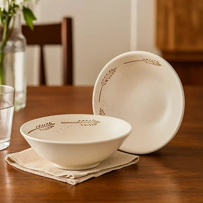 Jogo 6 Bowls Cerâmica Decorado Rendeira By Aurora 300ml Alleanza