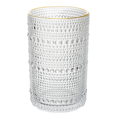 Jogo 6 Copos Altos Vidro com Fio de Ouro Dots 420ml
