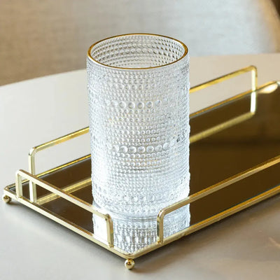 Jogo 6 Copos Altos Vidro com Fio de Ouro Dots 420ml