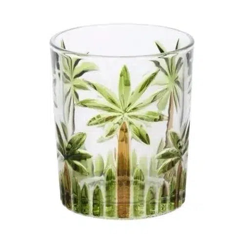 Jogo 6 Copos Baixos Palm Tree Handpaint 340ml