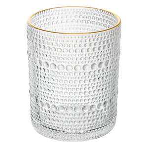 Jogo 6 Copos Baixos Vidro com Fio de Ouro Dots 340ml