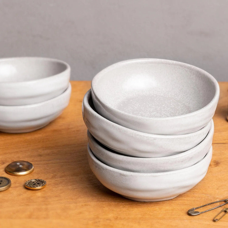 Jogo 6 Mini Manteigueiras Stoneware Linho 6,5x3cm 50ml Porto Brasil