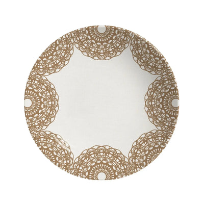 Jogo 6 Pratos Fundo Coup Cerâmica Rendeira By Aurora 25cm Alleanza