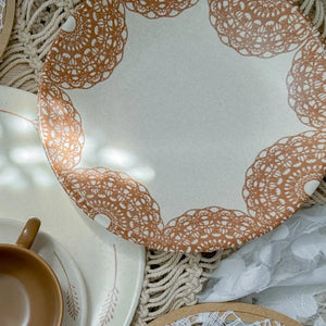 Jogo 6 Pratos Fundo Coup Cerâmica Rendeira By Aurora 25cm Alleanza