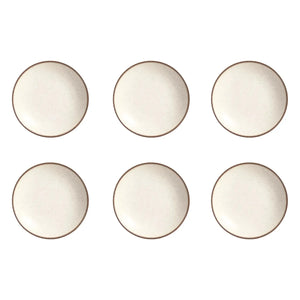 Jogo 6 Pratos Fundo Coup Cerâmica Vanilla 25cm Alleanza