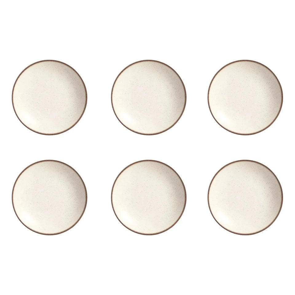 Jogo 6 Pratos Fundo Coup Cerâmica Vanilla 25cm Alleanza