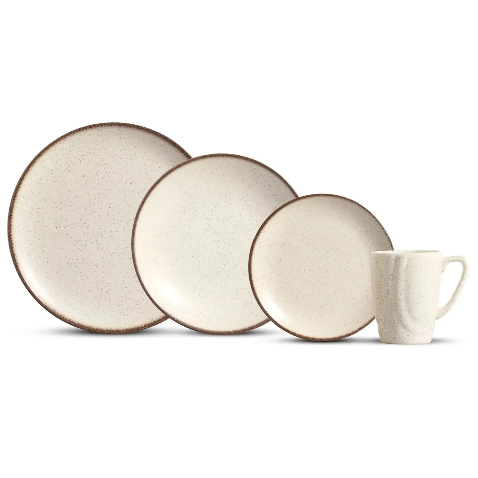 Jogo 6 Pratos Fundo Coup Cerâmica Vanilla 25cm Alleanza