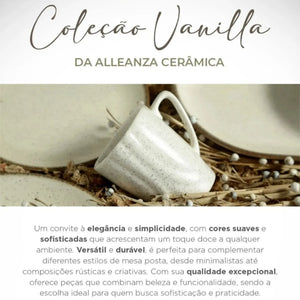 Jogo 6 Pratos Fundo Coup Cerâmica Vanilla 25cm Alleanza