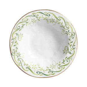 Jogo 6 Pratos Fundos Cerâmica Arabesco Verde 22cm Scalla