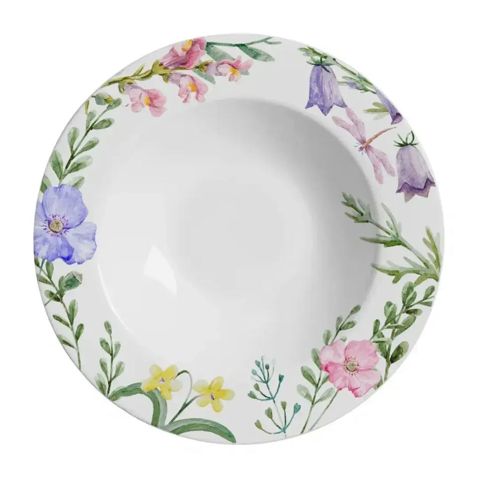 Jogo 6 Pratos Fundos Cerâmica Faiança Lelis 25cm Alleanza