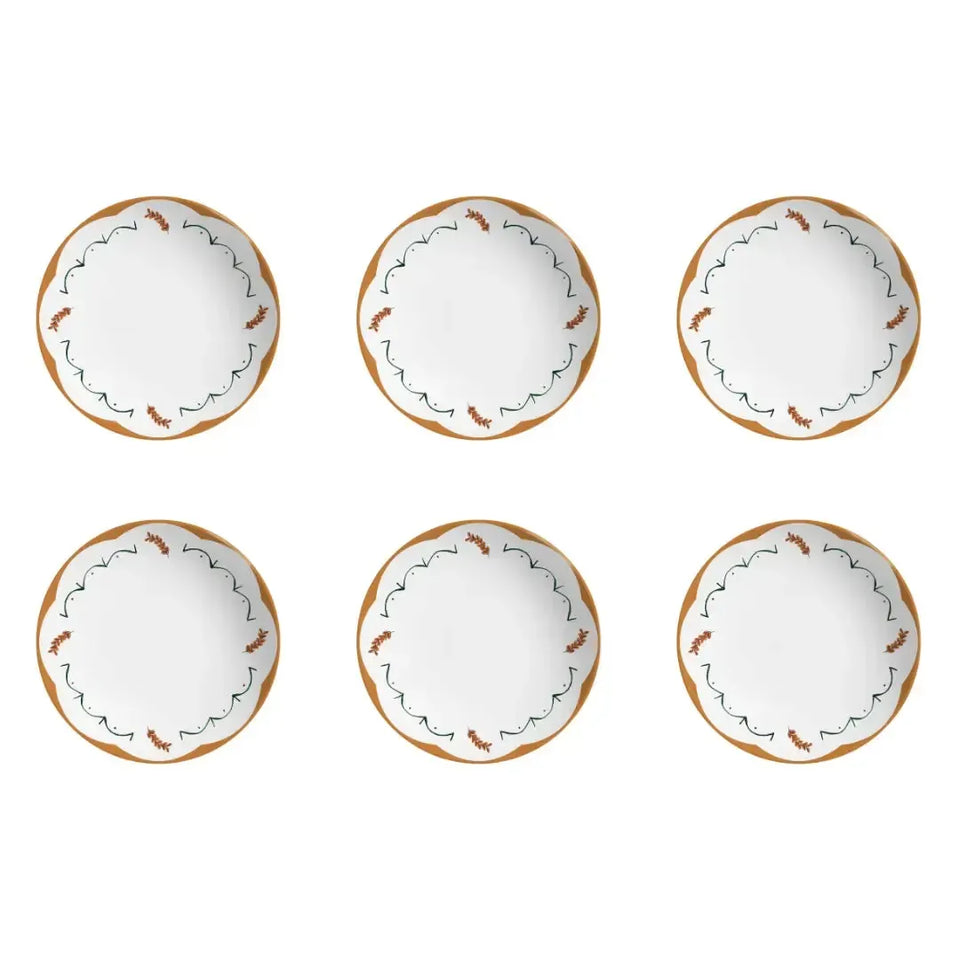 Jogo 6 Pratos Fundos Coup Cerâmica Faiança Braciera 25cm Alleanza