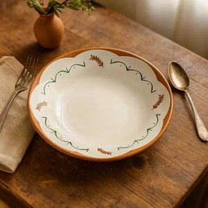 Jogo 6 Pratos Fundos Coup Cerâmica Faiança Braciera 25cm Alleanza