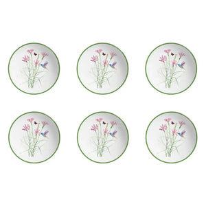 Jogo 6 Pratos Fundos Coup Cerâmica Jardim Campestre 25cm Alleanza