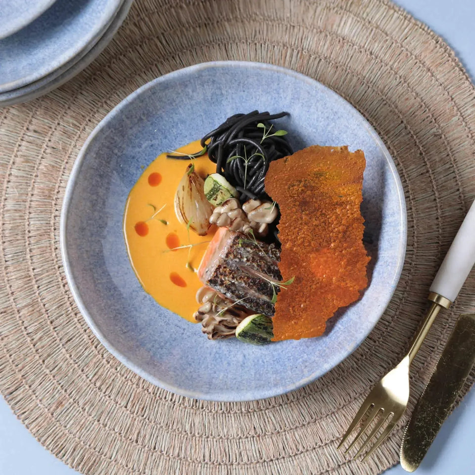 Jogo 6 Pratos Fundos Stoneware Bio Wave 22,5cm 830ml Porto Brasil