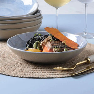 Jogo 6 Pratos Fundos Stoneware Bio Wave 22,5cm 830ml Porto Brasil