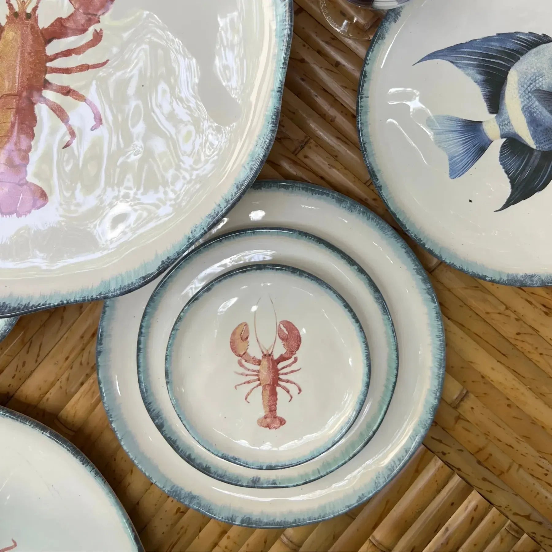 Jogo 6 Pratos Pão Atlântica Cerâmica Lagosta 16cm Scalla