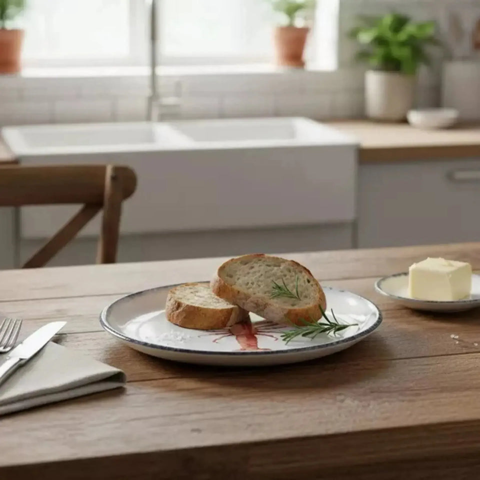 Jogo 6 Pratos Pão Atlântica Cerâmica Lagosta 16cm Scalla