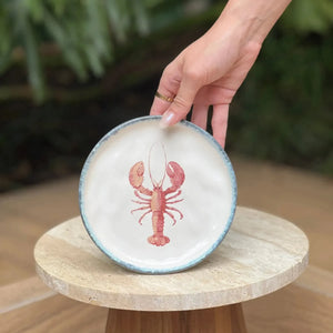 Jogo 6 Pratos Pão Atlântica Cerâmica Lagosta 16cm Scalla