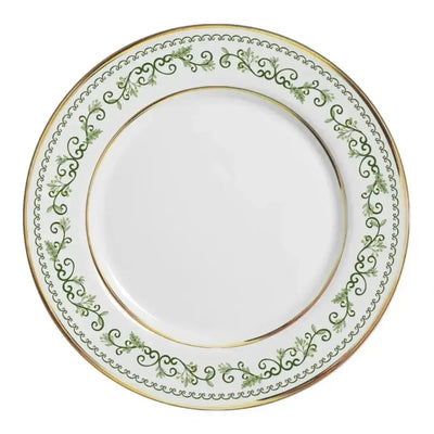 Jogo 6 Pratos Raso Cerâmica Classic Christmas Filete Dourado 29cm Alleanza