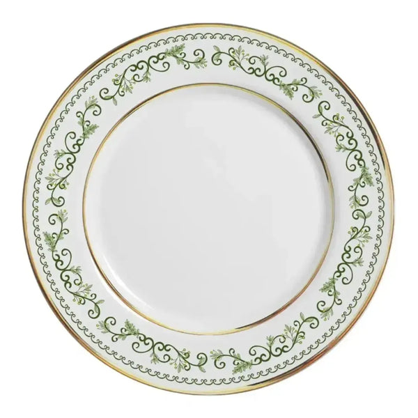 Jogo 6 Pratos Raso Cerâmica Classic Christmas Filete Dourado 29cm Alleanza