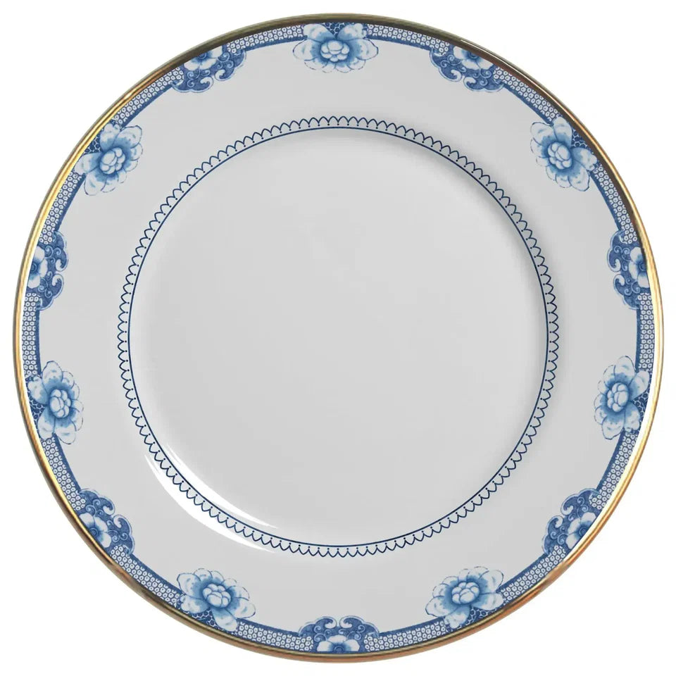 Aparelho de Jantar Cerâmica Chinese Blue Filete Ouro 30 peças Alleanza