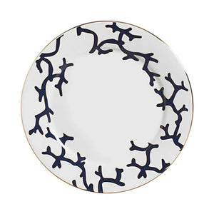 Jogo 6 Pratos Rasos Cerâmica Coral Blue (Azul e Branco com Azul) 27cm Scalla