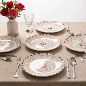 Jogo 6 Pratos Rasos Cerâmica Coup Amarena 29cm Alleanza