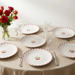 Jogo 6 Pratos Rasos Cerâmica Coup Amarena 29cm Alleanza