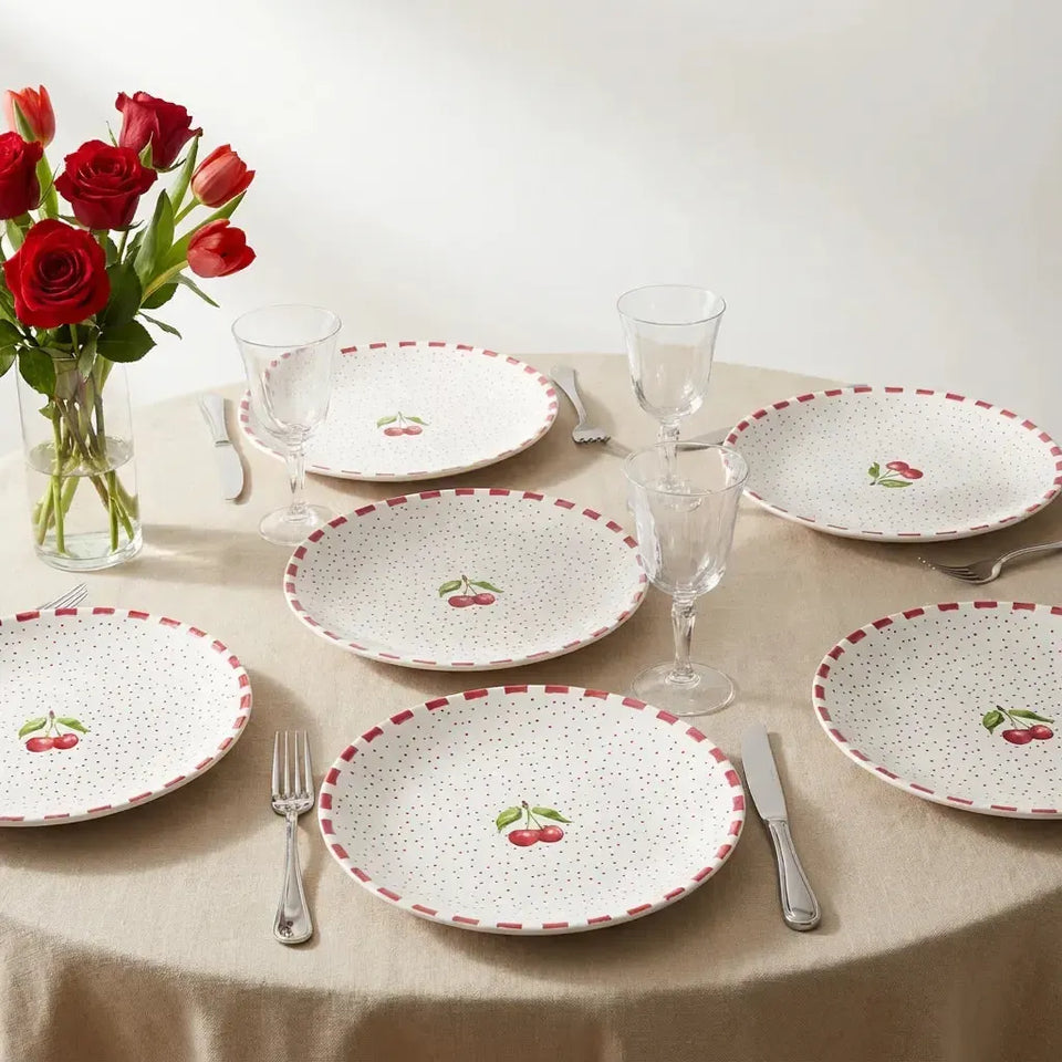 Jogo 6 Pratos Rasos Cerâmica Coup Amarena 29cm Alleanza