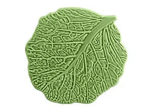 Jogo 6 Pratos Rasos Cerâmica Couve Verde Cobre 29cm Scalla