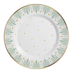 Jogo 6 Pratos Rasos Cerâmica Donatella Filete Ouro 29cm Alleanza