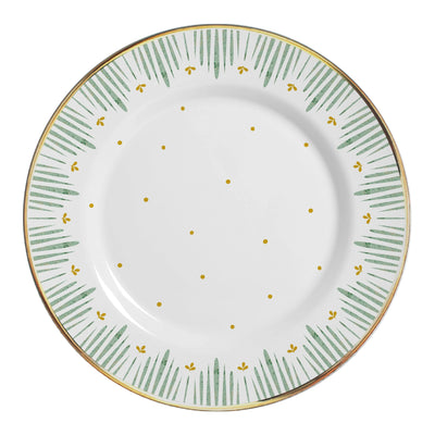 Jogo 6 Pratos Rasos Cerâmica Donatella Filete Ouro 29cm Alleanza