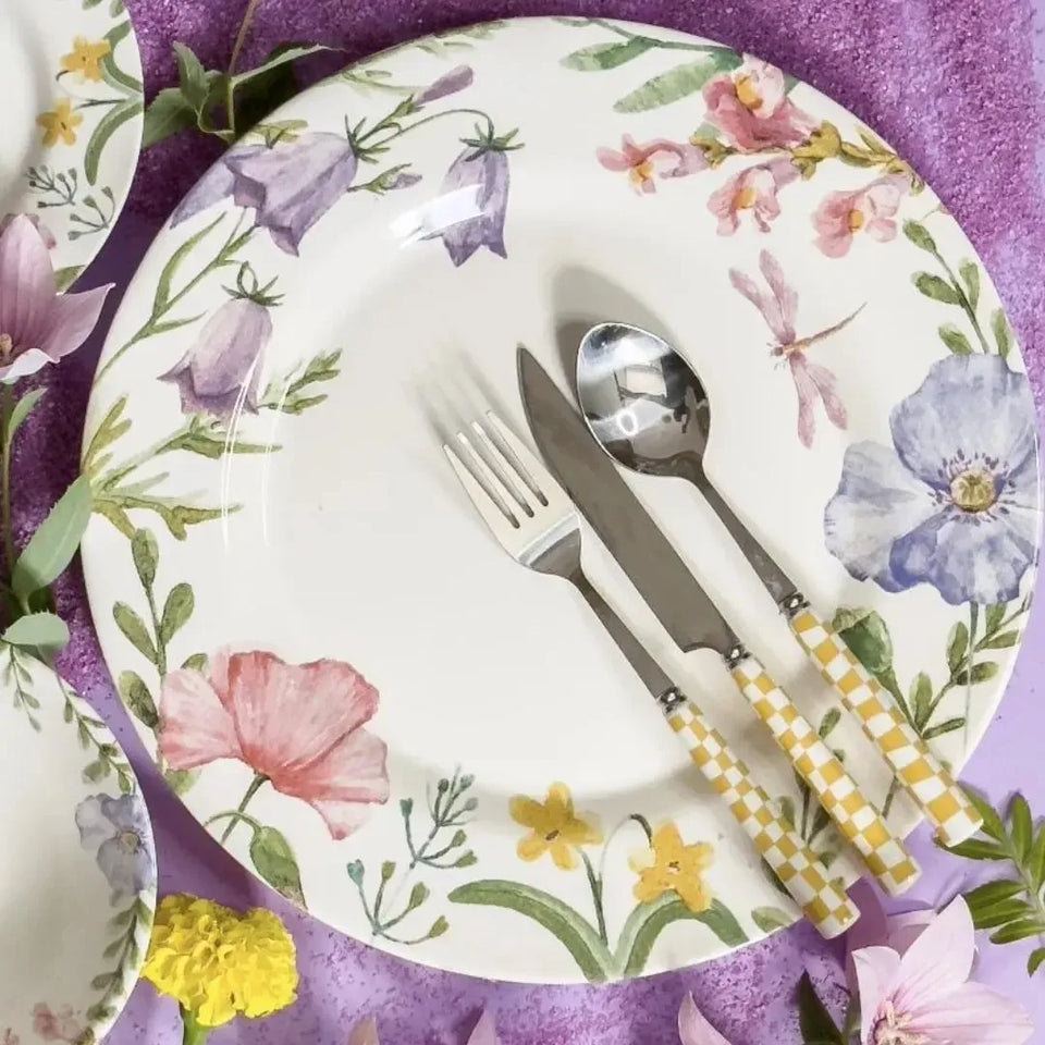 Jogo 6 Pratos Rasos Cerâmica Faiança Lelis 29cm Alleanza