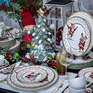 Jogo 6 Pratos Rasos Cerâmica Ho Ho Ho 29cm Alleanza