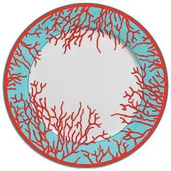 Jogo 6 Pratos Rasos Cerâmica Reto Coral 27cm Scalla