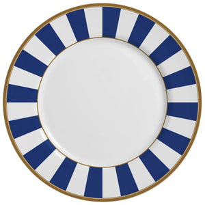 Jogo 6 Pratos Rasos Cerâmica Stripe Azul 29cm Alleanza