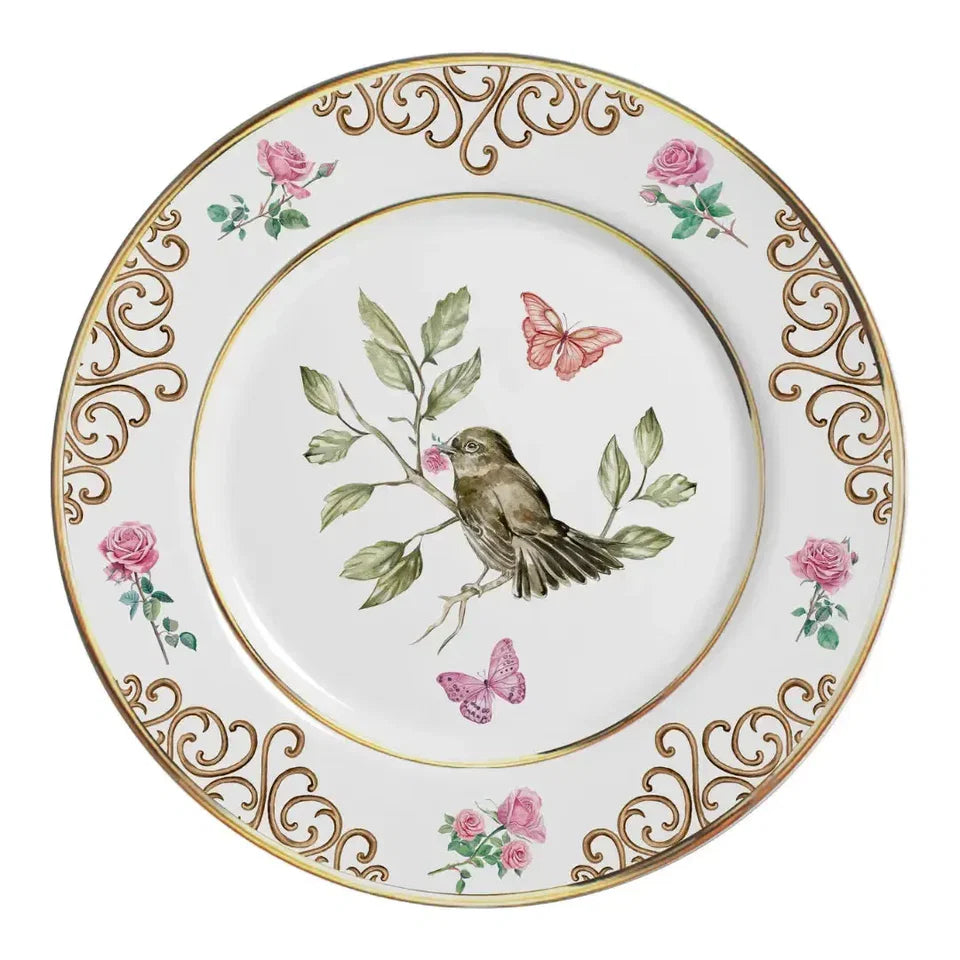 Aparelho de Jantar Cerâmica Sweet Bird Filete Ouro 30 peças Alleanza