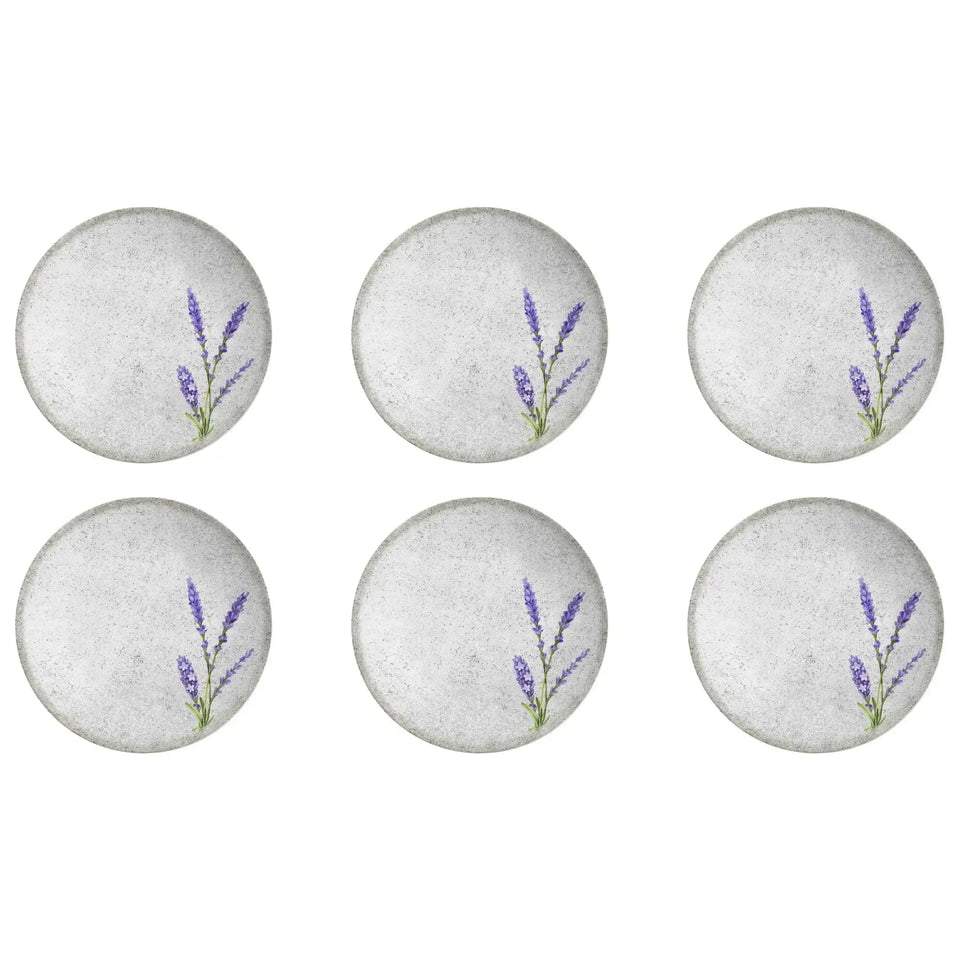 Jogo 6 Pratos Rasos Coup Cerâmica Alfazema 29cm Alleanza