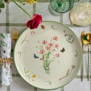 Jogo 6 Pratos Rasos Coup Cerâmica Jardim Campestre 29cm Alleanza