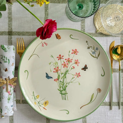 Jogo 6 Pratos Rasos Coup Cerâmica Jardim Campestre 29cm Alleanza