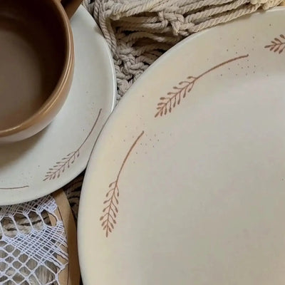 Jogo 6 Pratos Rasos Coup Cerâmica Rendeira by Aurora 29cm Alleanza