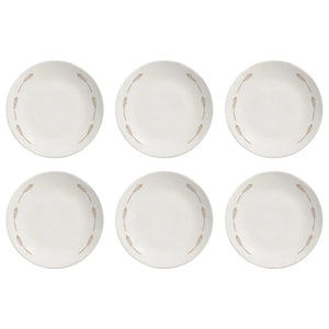 Jogo 6 Pratos Rasos Coup Cerâmica Rendeira by Aurora 29cm Alleanza