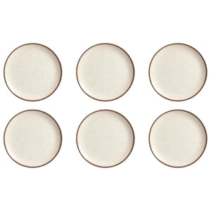 Jogo 6 Pratos Rasos Coup Cerâmica Vanilla 29cm Alleanza