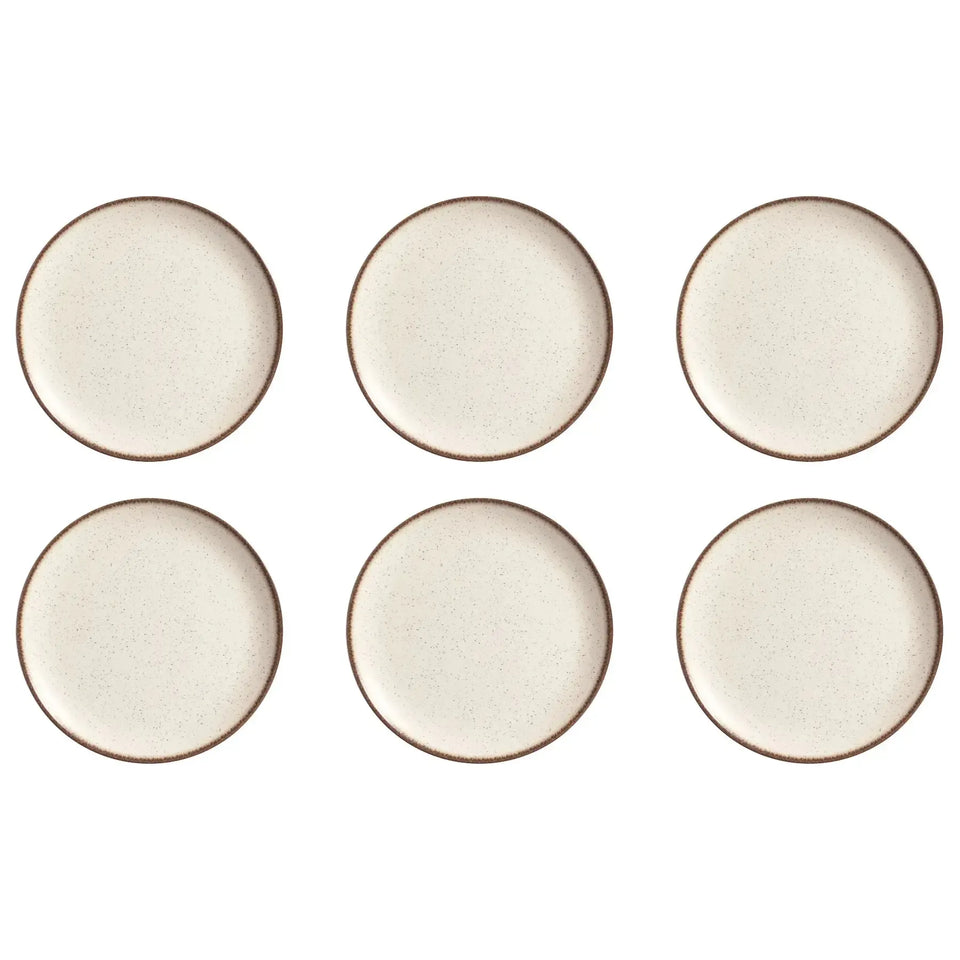 Jogo 6 Pratos Rasos Coup Cerâmica Vanilla 29cm Alleanza