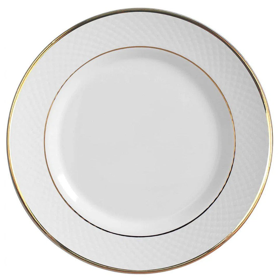 Jogo 6 Pratos Rasos Relevo Ouro 28cm Alleanza