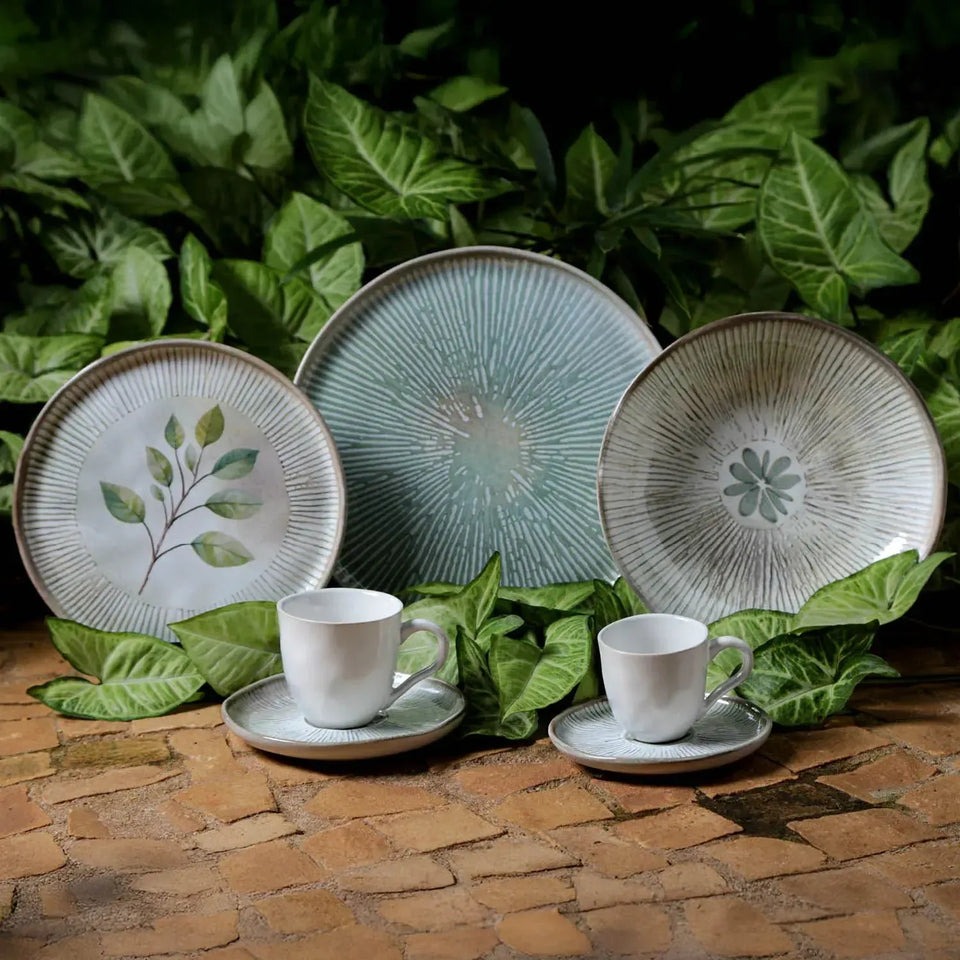 Jogo 6 Pratos Rasos Stoneware Bio Evergreen 27,5cm Porto Brasil