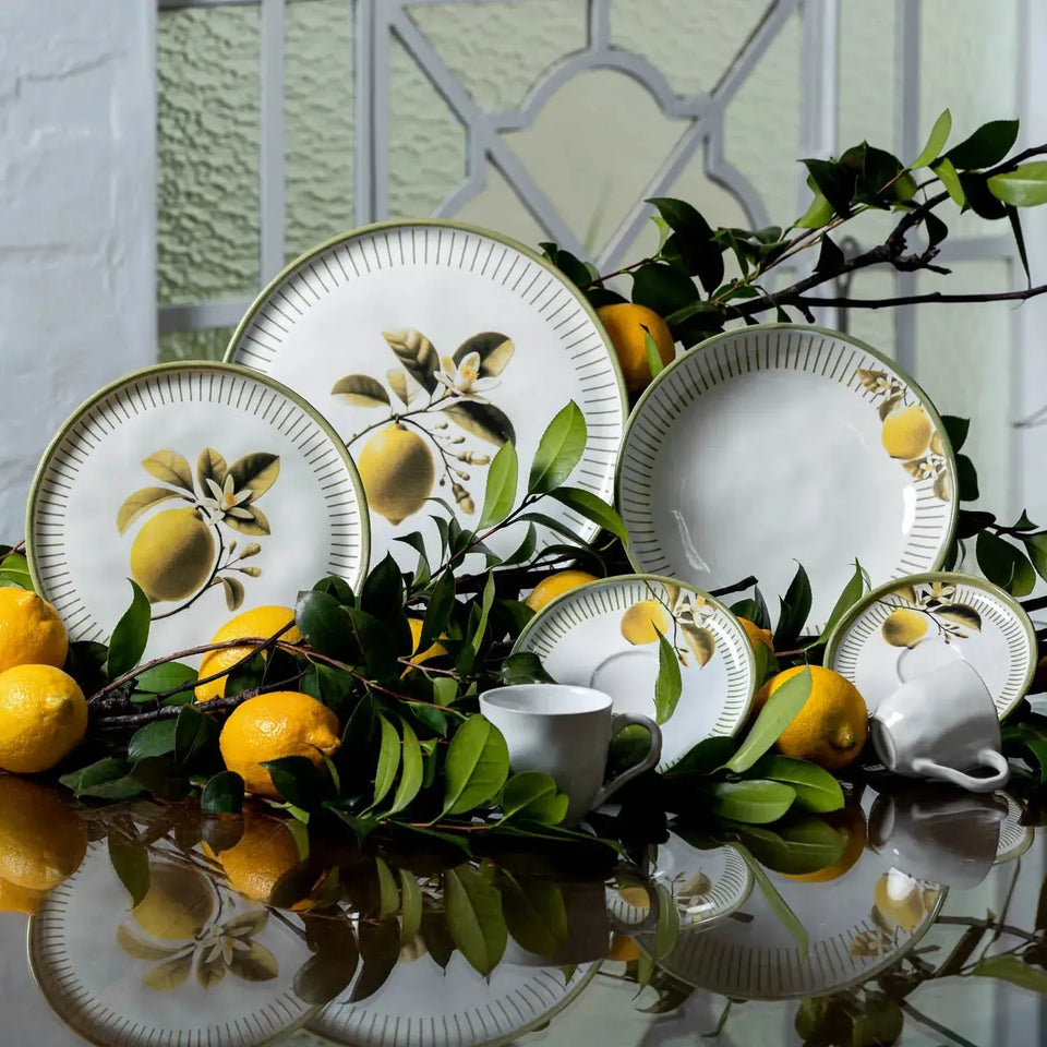 Jogo 6 Pratos Rasos Stoneware Bio Lemon 27,5cm Porto Brasil