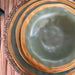 Jogo 6 Pratos Rasos Verde com Filete Amassada Cerâmica 27cm Scalla