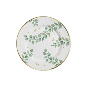 Jogo 6 Pratos Sobremesa Cerâmica Donatella Filete Ouro 21cm Alleanza